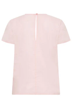 PixieGirl YOURS PETITE Curve Light Pink Broderie Anglaise Short Sleeve Top -Luna Looks Zone 18d1d4ec eff7 47 174468 Z
