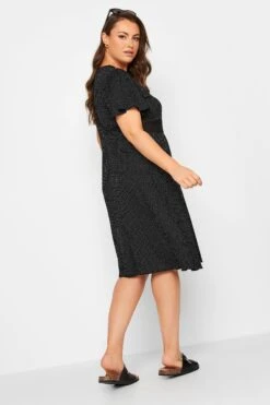 YOURS Curve Black Polka Dot Print Lace Detail Dress -Luna Looks Zone 1968f95d ebfc 4f 302048 C