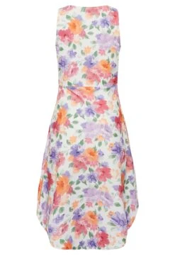 YOURS PETITE Curve White Floral Dipped Hem Midi Dress -Luna Looks Zone 1a22c048 6b44 45 174554 Y