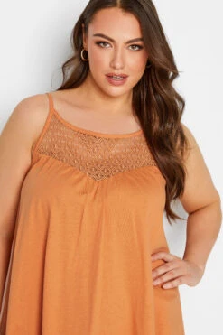 YOURS Curve Orange Crochet Vest Top -Luna Looks Zone 1bc92c4a addb 4b 320825 D