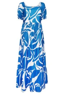 YOURS Curve Blue Swirl Print Maxi Dress -Luna Looks Zone 1be6eab6 a7db 4a 137546 X