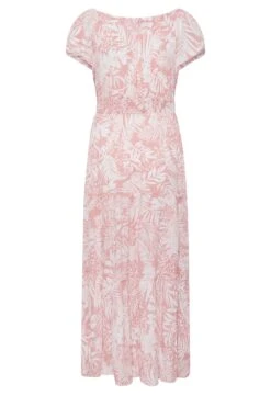 YOURS Curve Pink Tropical Print Bardot Maxi Dress -Luna Looks Zone 1c34a36e 8a2c 4b 137325 Y