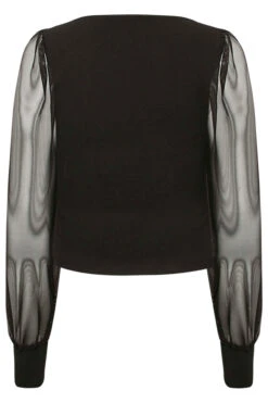 YOURS PETITE Curve Black Mesh Sleeve Corset Top -Luna Looks Zone 1c5256d4 f935 4b 174437 Y