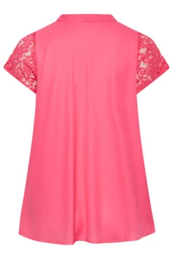 LIMITED COLLECTION Curve Pink Lace Insert Blouse 11 LIMITED COLLECTION Curve Pink Lace Insert Blouse -Luna Looks Zone 1ce3b6b1 da3d 44 215736 Y