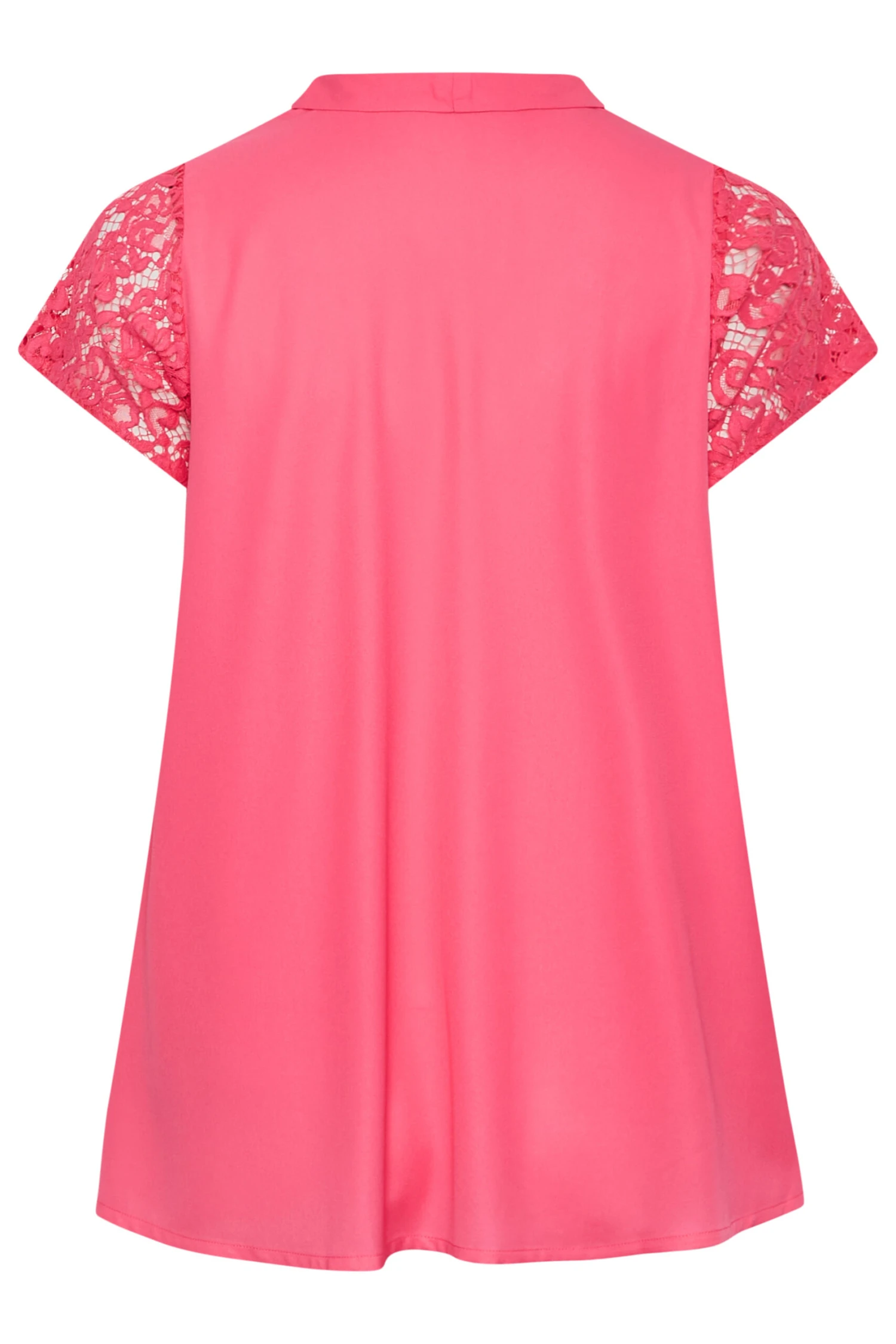 LIMITED COLLECTION Curve Pink Lace Insert Blouse 6 LIMITED COLLECTION Curve Pink Lace Insert Blouse - Image 6