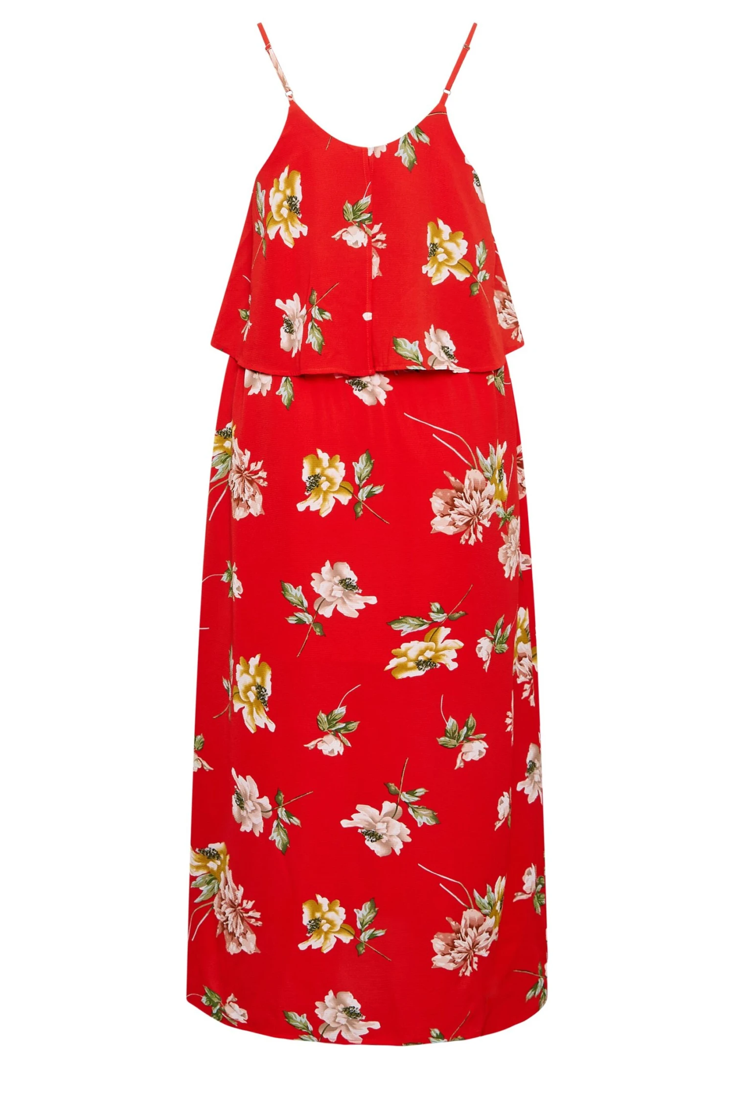 YOURS LONDON Curve Red Floral Overlay Maxi Dress 6 YOURS LONDON Curve Red Floral Overlay Maxi Dress - Image 6