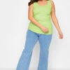 YOURS Curve Lime Green Popper Vest Top