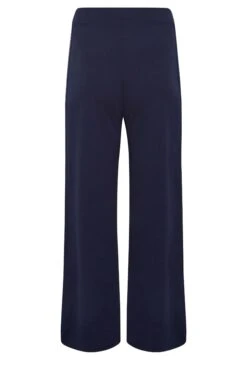 YOURS PETITE Curve Navy Blue Block Stripe Wide Leg Trousers -Luna Looks Zone 1f37e64a 7e5d 41 174565 Y