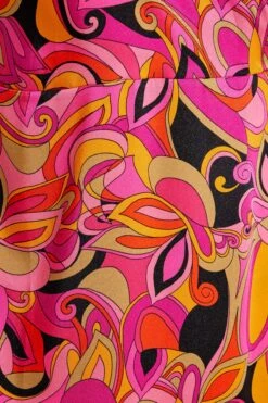 YOURS LONDON Curve Hot Pink Abstract Print Satin Wrap Dress -Luna Looks Zone 1f6c1cb1 c77c 49 161575 Z