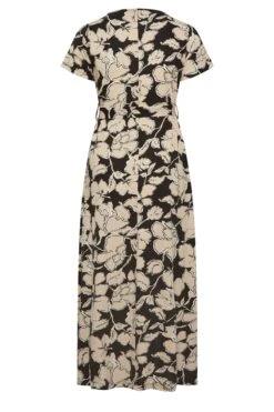 YOURS Curve Black & Beige Brown Floral Wrap Front Tie Maxi Dress -Luna Looks Zone 1f720490 f48b 4d 137435 Y