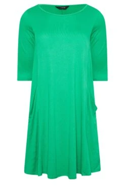 YOURS Curve Green Drape Pocket Dress -Luna Looks Zone 1f91ba2b 92f4 4a 301912 X