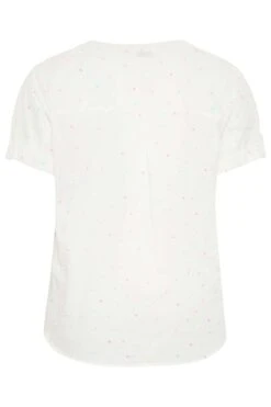 YOURS Curve White Dobby Spot Shirt -Luna Looks Zone 1ffc9cf0 4b65 4d 330030 Y