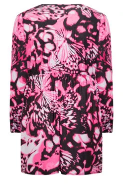 LIMITED COLLECTION Curve Black Butterfly Print Wrap Top -Luna Looks Zone 204cdde1 add5 4e 215393 Y