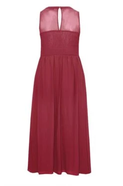 YOURS LONDON Curve Burgundy Red Lace Front Chiffon Maxi Dress -Luna Looks Zone 20756a57 82a7 4f 161504 Y