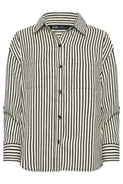 YOURS PETITE Curve Black & Cream Stripe Shirt -Luna Looks Zone 21f8eec8 57e5 47 174563 X