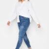 YOURS PETITE Curve White Linen Blend Shirt