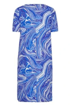 YOURS Curve Blue Marble Print Cut Out T-Shirt Dress -Luna Looks Zone 226747d4 4e3d 49 137209 Y