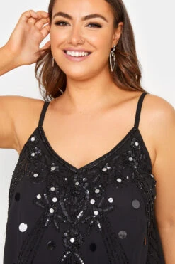 LUXE Curve Black Hand Embellished Cami Top -Luna Looks Zone 22a06aab 69d6 40 157943 D
