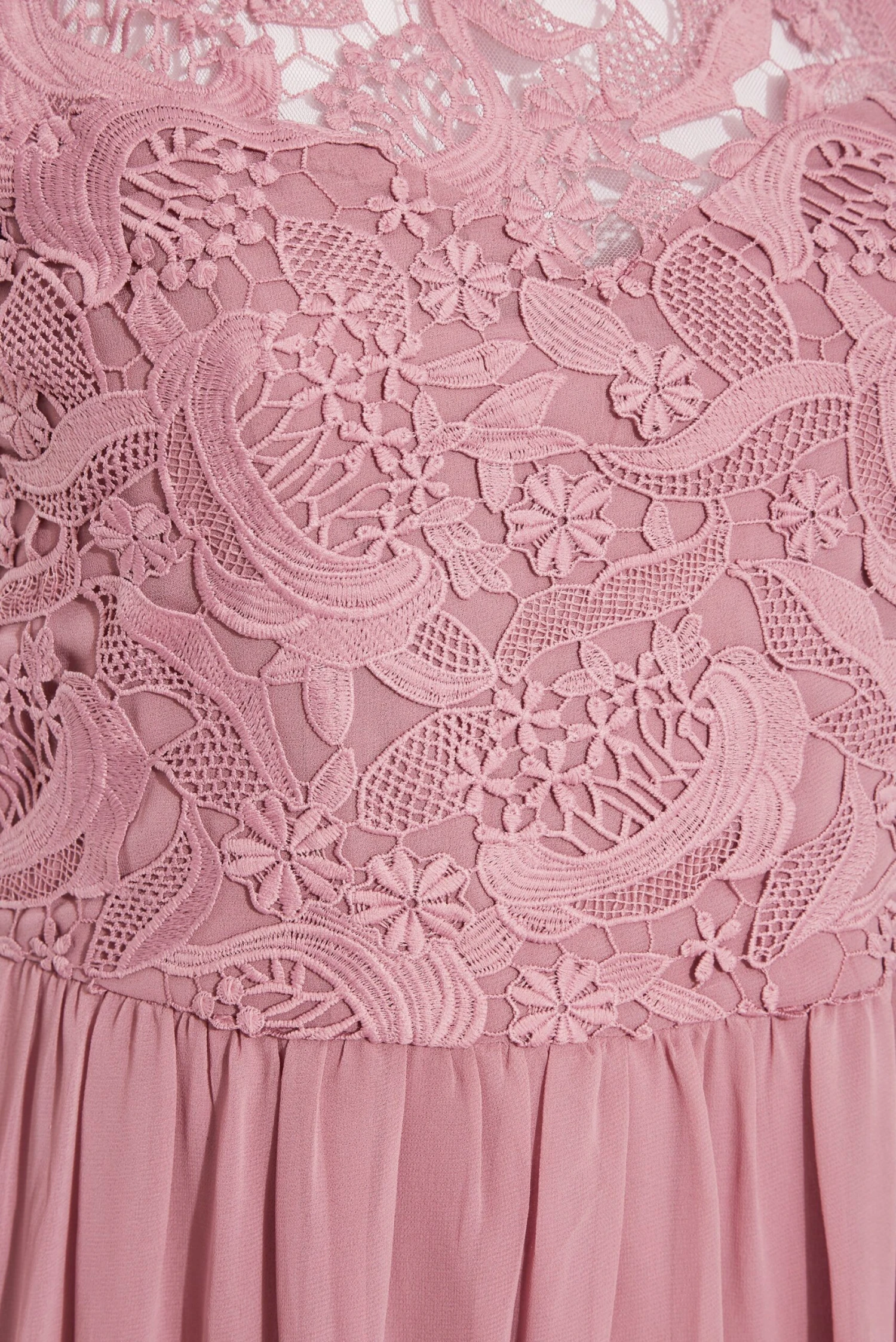 YOURS LONDON Curve Pink Lace Front Chiffon Maxi Dress 4 YOURS LONDON Curve Pink Lace Front Chiffon Maxi Dress - Image 4