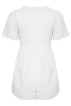 YOURS Curve White Broderie Anglaise Shirred Top -Luna Looks Zone 22e9d8dc 2c2b 40 330067 Y