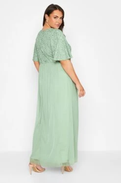 LUXE Curve Sage Green Sequin Hand Embellished Maxi Dress -Luna Looks Zone 22e9d982 52c2 4d 161155 D