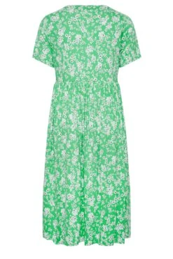 YOURS Curve Bright Green Ditsy Floral Smock Dress -Luna Looks Zone 23a83715 4c7b 47 302232 Y