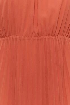 YOURS LONDON Curve Orange Pleated Maxi Dress -Luna Looks Zone 245a7888 3803 47 161885 Z