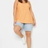 LIMITED COLLECTION Curve Orange Broderie Anglaise Cami Vest Top