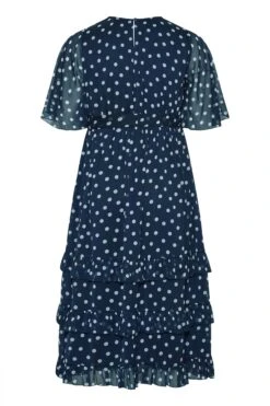 YOURS LONDON Curve Navy Blue Polka Dot Ruffle Maxi Dress -Luna Looks Zone 24c617d2 1ddf 49 161144 BK