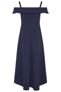 YOURS LONDON Curve Navy Blue Bardot High Low Midi Dress 11 YOURS LONDON Curve Navy Blue Bardot High Low Midi Dress -Luna Looks Zone 251b1065 9e9d 4d 162087 Y