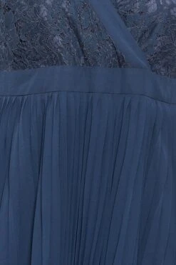 YOURS LONDON Curve Navy Blue Lace Wrap Pleated Midi Dress -Luna Looks Zone 2588c218 cf40 48 161898 Z