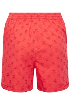 LIMITED COLLECTION Curve Coral Orange Broderie Anglaise Shorts -Luna Looks Zone 25a7942c d3c7 40 215527 Y