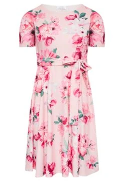 YOURS LONDON Curve Pink Floral Print Skater Dress -Luna Looks Zone 25a7a3fd a7c8 45 162215 X
