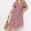 YOURS Curve Red Ditsy Print Tea Dress