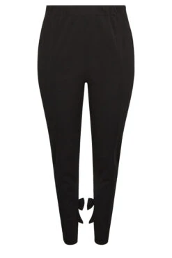 YOURS LONDON Curve Black Bow Hem Tapered Trousers -Luna Looks Zone 26a53a21 f5a7 4f 162094 X