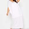 YOURS Curve White Double Layered Midi Dress