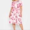 YOURS LONDON Curve Pink Floral Print Skater Dress