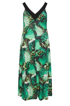 YOURS LONDON Curve Green Butterfly Print Maxi Dress -Luna Looks Zone 27440d0a 5b76 46 162185 Y