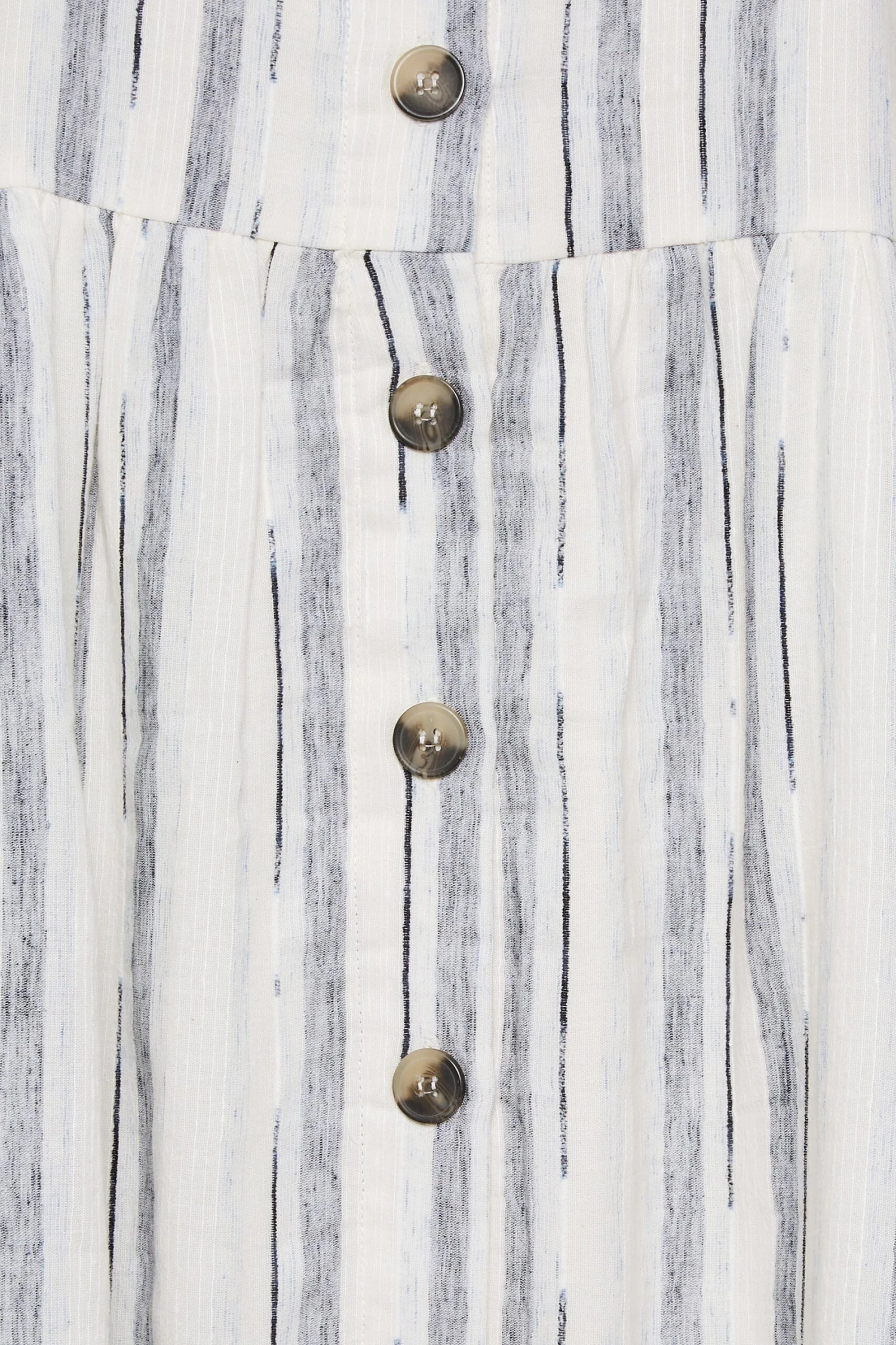 YOURS Curve White Stripe Button Lined Strappy Sundress 4 YOURS Curve White Stripe Button Lined Strappy Sundress - Image 4