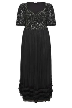 LUXE Curve Black Sequin Sweetheart Ruffle Maxi Dress 10 LUXE Curve Black Sequin Sweetheart Ruffle Maxi Dress -Luna Looks Zone 27f796a2 08b8 42 161991 X