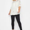 YOURS LONDON Curve White Lace Insert Shirt