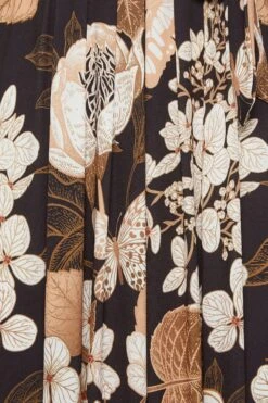 YOURS Curve Black Neutral Floral Print Wrap Front Midaxi Dress -Luna Looks Zone 283fc2d3 e0d2 43 302154 Z