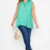 YOURS Curve Blue Sleeveless Swing Shirt
