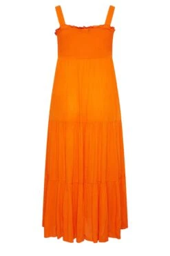 YOURS Curve Orange Shirred Strappy Sundress -Luna Looks Zone 28e1199e 0c36 44 137431 Y