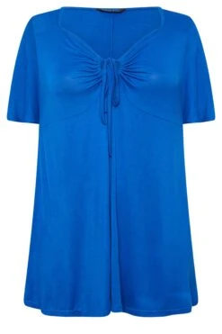 LIMITED COLLECTION Curve Cobalt Blue Tie Neck Top -Luna Looks Zone 2905bb32 b65a 45 215727 X