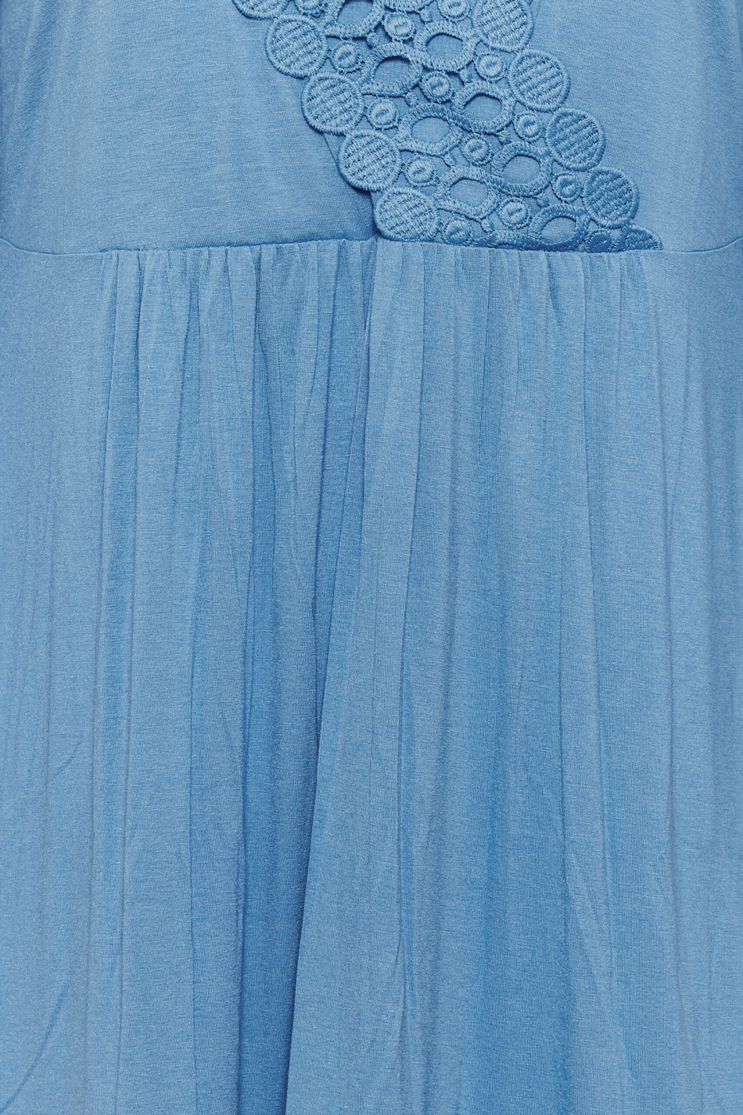 YOURS Curve Blue Crochet Long Sleeve Tunic Top 6 YOURS Curve Blue Crochet Long Sleeve Tunic Top - Image 6