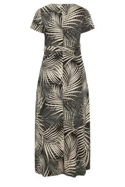 YOURS Curve Black Leaf Print Wrap Dress -Luna Looks Zone 2b1aea90 8361 43 301599 Y