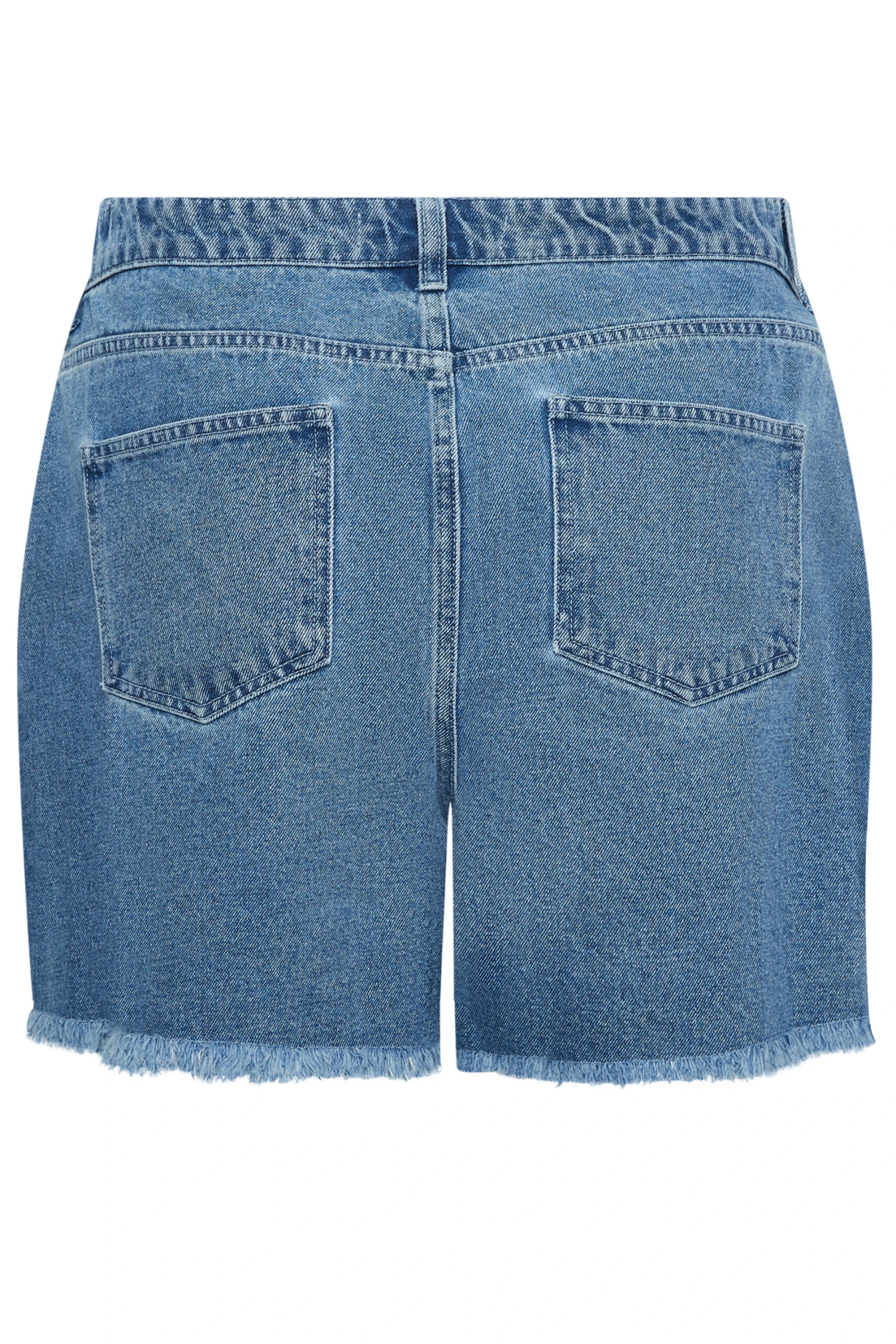YOURS Curve Mid Blue Floaty Denim Shorts 4 YOURS Curve Mid Blue Floaty Denim Shorts - Image 4