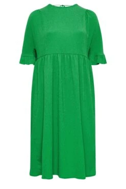 YOURS Curve Green Textured Smock Midi Dress -Luna Looks Zone 2c231416 011c 45 137507 X