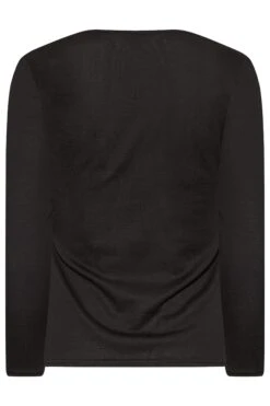 YOURS PETITE Curve Black V-Neck Stripe Top